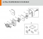 Stihl BG 86 C-E D ErgoStart Easy2Start Catalytic Converter Blowers Spare Parts